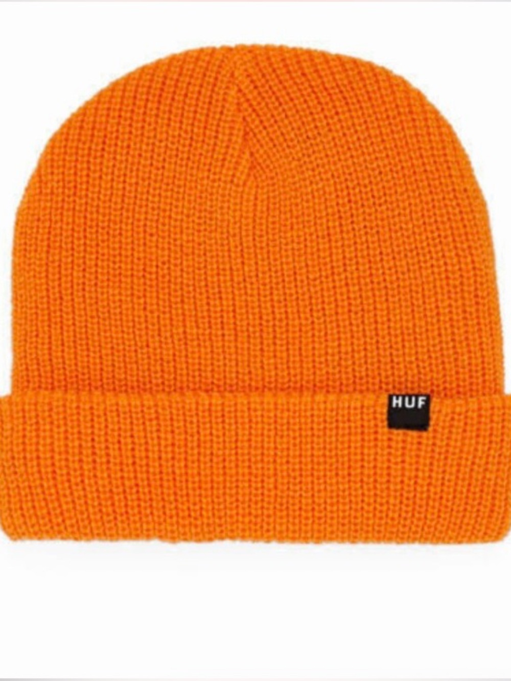 Huf Orange Ribbed Knit Beanie Cap